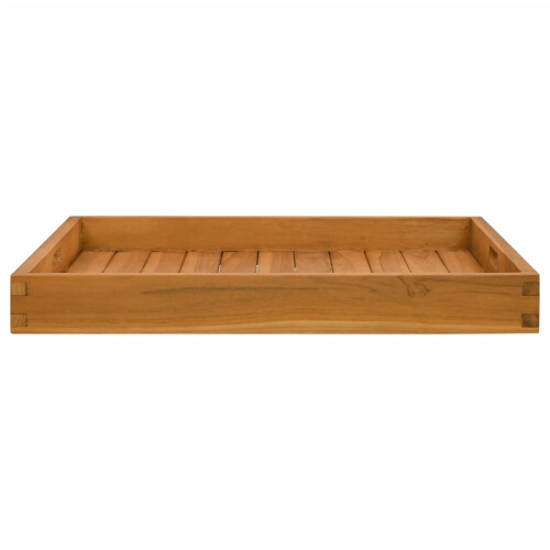 Berkfield Serving Tray 60x60 cm Solid Teak Wood 1