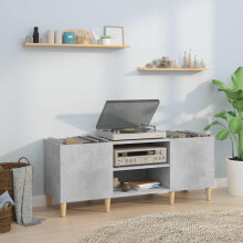 Berkfield Record Cabinet Concrete Grey 121x38x48 cm Engineered Wood