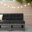 Berkfield Middle Sofa with Cushions Grey Solid Wood Pine 1