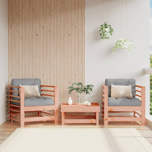 Berkfield Garden Chairs with Cushions 2 pcs Solid Wood Douglas