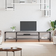 Berkfield TV Cabinet Grey Sonoma 201x35x45 cm Engineered Wood&Iron