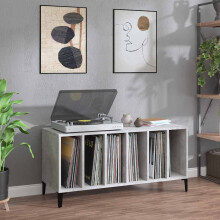 Berkfield Record Cabinet Concrete Grey 100x38x48 cm Engineered Wood