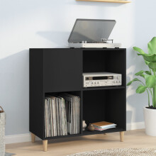 Berkfield Record Cabinet Black 84.5x38x89 cm Engineered Wood