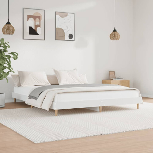 Berkfield Bed Frame without Mattress White 200x200 cm Engineered Wood