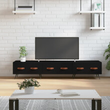 Berkfield TV Cabinet Black 150x36x30 cm Engineered Wood