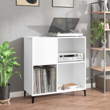 Berkfield Record Cabinet White 84.5x38x89 cm Engineered Wood