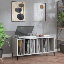 Berkfield Record Cabinet Grey Sonoma 100x38x48 cm Engineered Wood