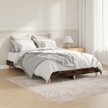 Berkfield Bed Frame without Mattress Smoked Oak 120x190 cm Small Double Engineered Wood