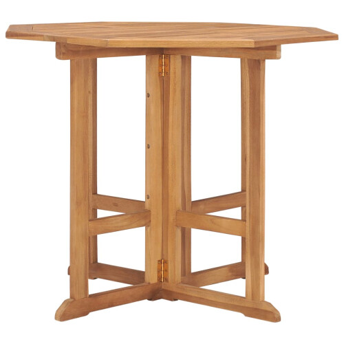 Berkfield Folding Garden Dining Table 90x90x75 cm Solid Teak Wood 2