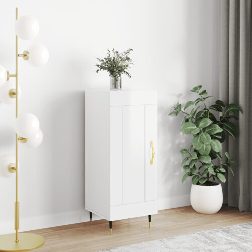 Berkfield Sideboard High Gloss White 34.5x34x90 cm Engineered Wood