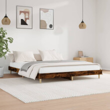 Berkfield Bed Frame without Mattress Smoked Oak 140x200 cm Engineered Wood