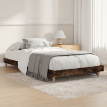 Berkfield Bed Frame without Mattress Smoked Oak 90x200 cm Engineered Wood