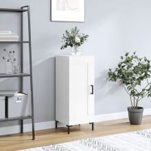 Berkfield Sideboard High Gloss White 34.5x34x90 cm Engineered Wood