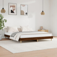 Berkfield Bed Frame without Mattress Brown Oak 200x200 cm Engineered Wood