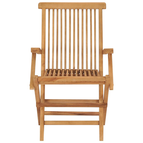 Berkfield Folding Garden Chairs 2 pcs Solid Teak Wood 2