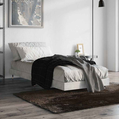 Berkfield Bed Frame without Mattress Concrete Grey 75x190 cm Small Single
