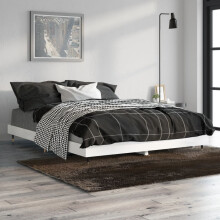 Berkfield Bed Frame without Mattress High Gloss White 140x190 cm