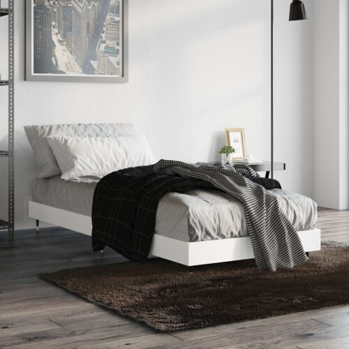 Berkfield Bed Frame without Mattress White 75x190 cm Small Single Engineered Wood