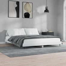 Berkfield Bed Frame without Mattress High Gloss White 150x200 cm King Size