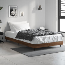 Berkfield Bed Frame without Mattress Brown Oak 100x200 cm Engineered Wood