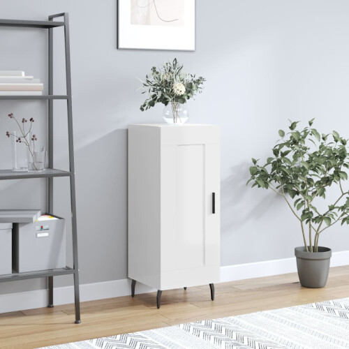 Berkfield Sideboard High Gloss White 34.5x34x90 cm Engineered Wood