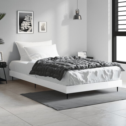 Berkfield Bed Frame without Mattress High Gloss White 90x200 cm