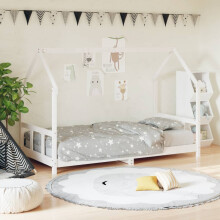 Berkfield Kids Bed Frame White 90x190 cm Solid Wood Pine