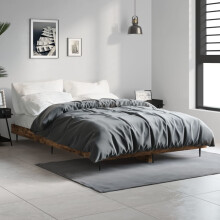 Berkfield Bed Frame without Mattress Smoked Oak 120x190 cm Small Double Engineered Wood