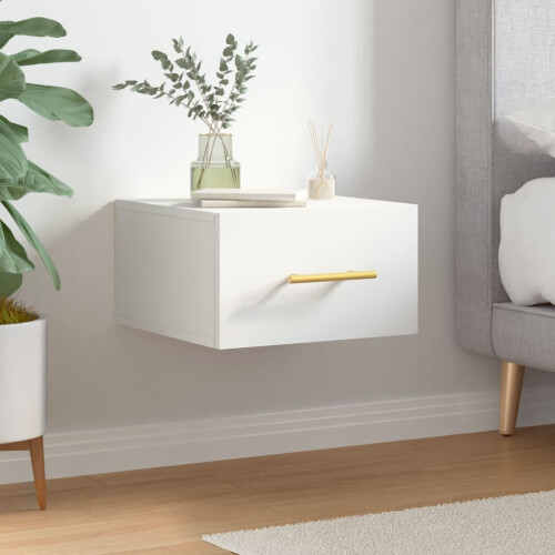 Berkfield Wall-mounted Bedside Cabinet White 35x35x20 cm