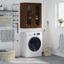 Berkfield Wall Mounted Cabinet Brown Oak 69.5x34x90 cm