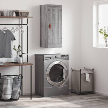 Berkfield Wall Mounted Cabinet Grey Sonoma 34.5x34x90 cm Engineered Wood