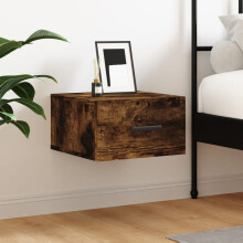 Berkfield Wall-mounted Bedside Cabinet Smoked Oak 35x35x20 cm