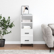 Berkfield Sideboard High Gloss White 34.5x34x90 cm Engineered Wood
