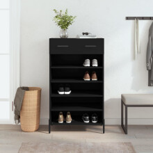 Berkfield Shoe Cabinet Black 60x35x105 cm Engineered Wood