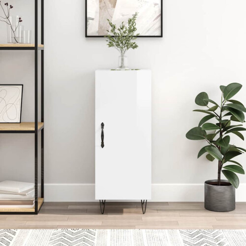 Berkfield Sideboard High Gloss White 34.5x34x90 cm Engineered Wood
