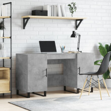 Berkfield Desk Concrete Grey 140x50x75 cm Engineered Wood