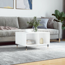 Berkfield Coffee Table High Gloss White 60x50x36.5 cm Engineered Wood