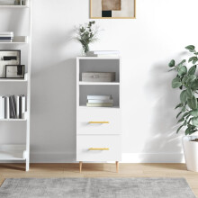 Berkfield Sideboard High Gloss White 34.5x34x90 cm Engineered Wood