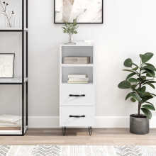 Berkfield Sideboard High Gloss White 34.5x34x90 cm Engineered Wood