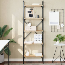 Berkfield Bookcase 5-Tier Sonoma Oak 56x31.5x174 cm Engineered Wood