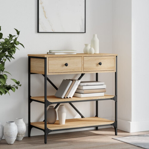Berkfield Console Table Sonoma Oak 75x34.5x75 cm Engineered Wood