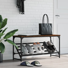 Berkfield Shoe Rack Brown Oak 90x30x45 cm Engineered Wood
