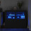 Berkfield Side Cabinets with LED Lights 2 pcs Black Engineered Wood 1
