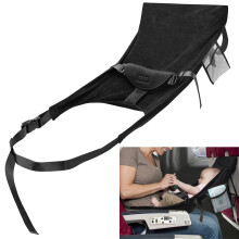 Airplane Seat Extender Travel Bed for Kids on Airplane, Soft Velvet, Easy Setup, Black