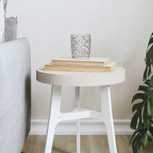 Berkfield Table Top Round White ò30x3 cm Solid Wood Pine