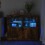 Berkfield Side Cabinets with LED Lights 2 pcs Smoked Oak Engineered Wood 1