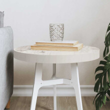 Berkfield Table Top Round White ò40x3 cm Solid Wood Pine