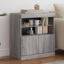 Berkfield Sideboard with LED Lights Grey Sonoma 60x37x67 cm