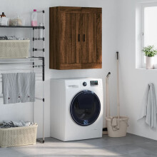 Berkfield Wall Mounted Cabinet Brown Oak 69.5x34x90 cm Engineered Wood