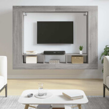 Berkfield TV Cabinet Grey Sonoma 152x22x113 cm Engineered Wood